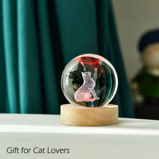 Cute Cat Crystal Lamp | The Purr-fect Present for Pet Parents