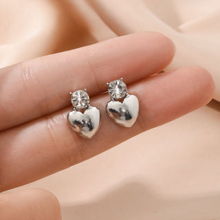 Little Hearts - Rhinestone Stud Earrings