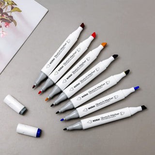 Dual Tip Art Markers | Felt Tip Marker cum Sketch Pen Set [Free PP Box]