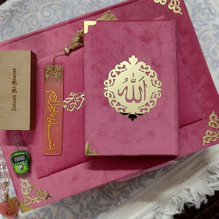 Premium Velvet Quran & Prayer Mat Gift Set