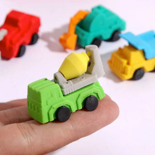 Tiny Vehicle Erasers Set for Back to School Gifts, and Party Favors (Random Shapes and Color)