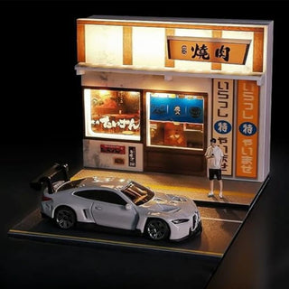 Japanese Street Yakiniku Shop Diorama | 1:64 Scale Display Case