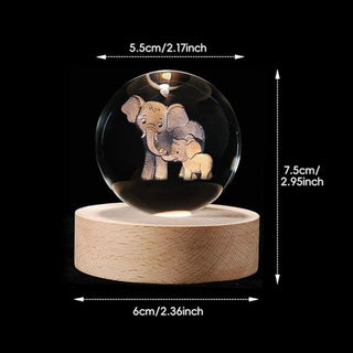 Elephant n Baby Crystal Lamp – Heartwarming 3D LED Night Light