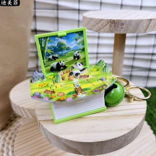 3D Folding Pop-Up Book Keychain | Miniature Scene Keyring Toy