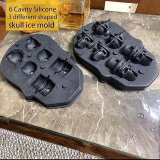 3D Skull Mold Tray | 6 Cavity Silicone Mold for Drinks &amp; Desserts