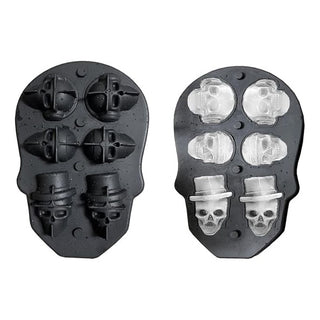 3D Skull Mold Tray | 6 Cavity Silicone Mold for Drinks &amp; Desserts