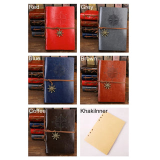 Retro Spiral Notebook | Vintage PU Leather Note Book With Ship Wheel Charm