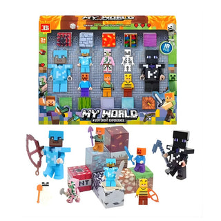Minecraft Building Block Set | Mini Figures + Pixel Blocks