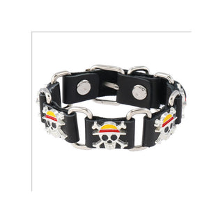 One-Piece Pirates Bracelet | Multi-Layer Leather Bracelet with Metal Charm