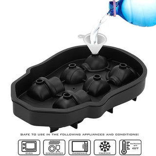 3D Skull Mold Tray | 6 Cavity Silicone Mold for Drinks &amp; Desserts