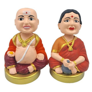 Grandpa n Grandma Figurine Set – HandPainted Home Décor