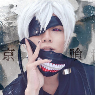 Tokyo Ghoul Kaneki Ken Cosplay Wig – Silver White Anime Wig for Cosplay