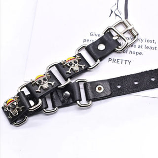 One-Piece Pirates Bracelet | Multi-Layer Leather Bracelet with Metal Charm