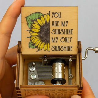 My Sunshine Music Box | Hand Crank Wood Box | Gifts for Music Lover