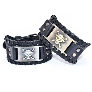 One-Piece Pirates Bracelet | Multi-Layer Leather Bracelet with Metal Charm