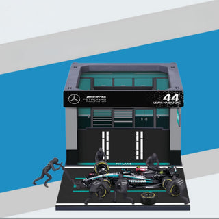 Racing Car Pit Pass Set | Die-Cast Car with 6-Piece Pit Crew &amp; Paddock Garage