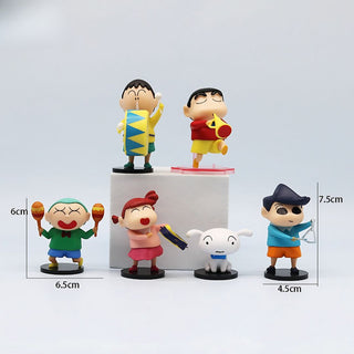 Shinchan - Music Group Set | Gift for Music Lovers [Set of 6 Figures]