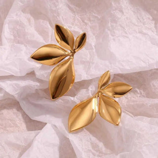Shiny Floral Stud Earrings For Women