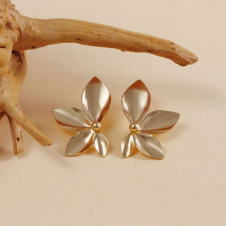 Shiny Floral Stud Earrings For Women