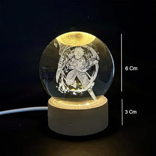 Tanjiro n Friends Crystal Lamp | Demon Slayer Theme Crystal Lamp