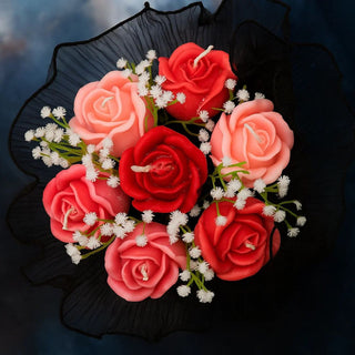 Rose Bloom Candle Bouquet | Handcrafted Soy Wax Rose Candles Gift Box