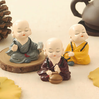 Meditating Monks - Pray for Peace (set of 4)