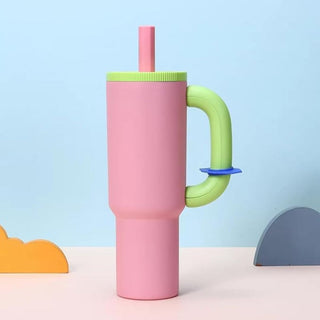CandyColor Handle Travel Tumbler With Straw