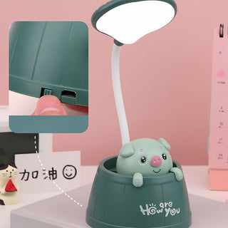 Cartoon in Barrel Lamp | Lamp with Pen Stand