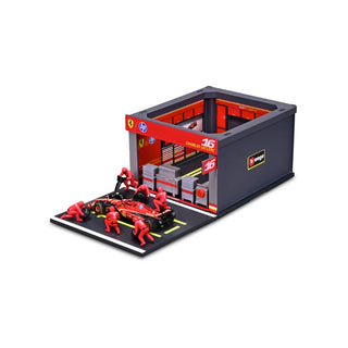 Racing Car Pit Pass Set | Die-Cast Car with 6-Piece Pit Crew &amp; Paddock Garage