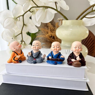 Meditating Monks - Pray for Peace (set of 4)