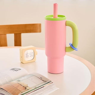 CandyColor Handle Travel Tumbler With Straw