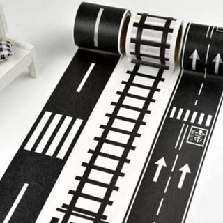 Black Road 'n' Track Tape | Creative PlayTape for Kids' Cars & Train Sets