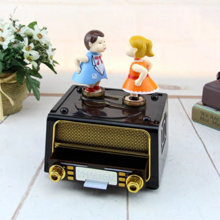 Kissing Couple Radio Music Box – Musical Box with Hidden Trinket Drawer
