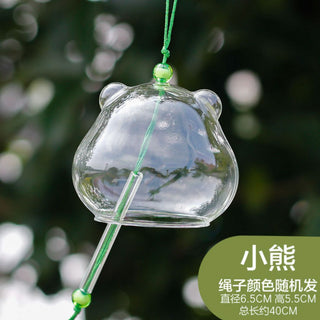 Teddy Bear Wind Chime | Transparent Glass Blessing Bell