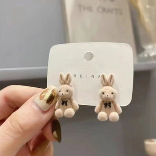 Fuzzy Bear Stud Earrings