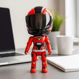 Helmet Metal Mini Figure – Die-Cast Transforming Racing Action Figure (2-in-1 Helmet to Hero)