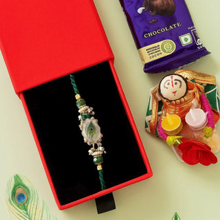 Peacock Feather Agate Rakhi