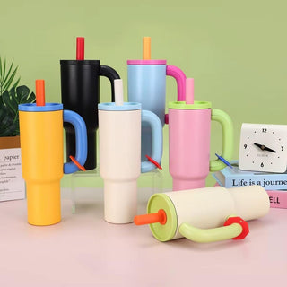 CandyColor Handle Travel Tumbler With Straw