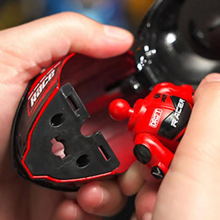 Helmet Metal Mini Figure – Die-Cast Transforming Racing Action Figure (2-in-1 Helmet to Hero)