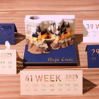 3D Castle Calendar with Light | Creative Pull out Calendar