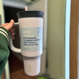 SoftGrip Handle Travel Tumbler With Straw