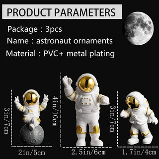Mini Astronaut Desk Decor Set – 3pcs Space Explorer Figurines