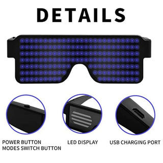 Blink-Glow LED Party Glasses | Dynamic Patterns, Wireless, USB Charging - Geekmonkey