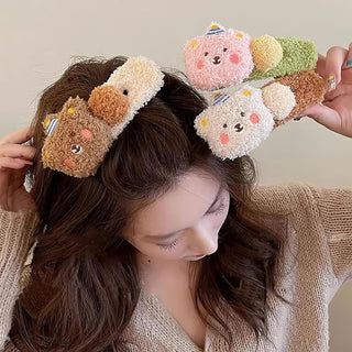 Cute Plush Cartoon Hair Clip For Girls