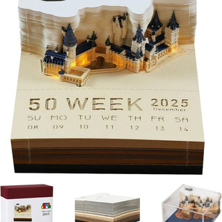 3D Castle Calendar with Light | Creative Pull out Calendar