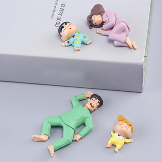 Cute Sleeping Shinchan Family Figurines 