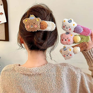 Cute Plush Cartoon Hair Clip For Girls