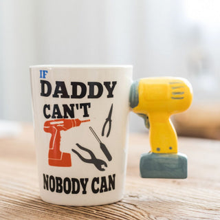 Super Dad 3D Mug | 3D Drill Handle Coffee Mug