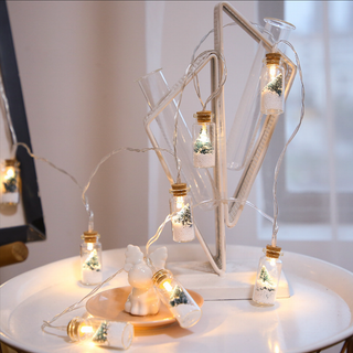 Wishing Bottle Christmas String Lights – Mini Snowy Jar LED Fairy Lights