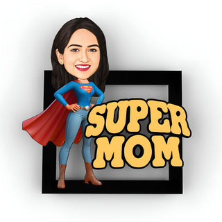 Personalized Mom Caricature Frame  | Gift for a Super Mom
